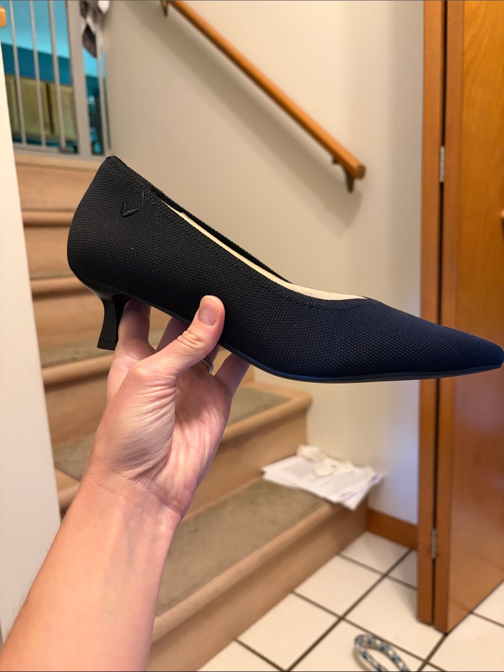 Pointed black heels
